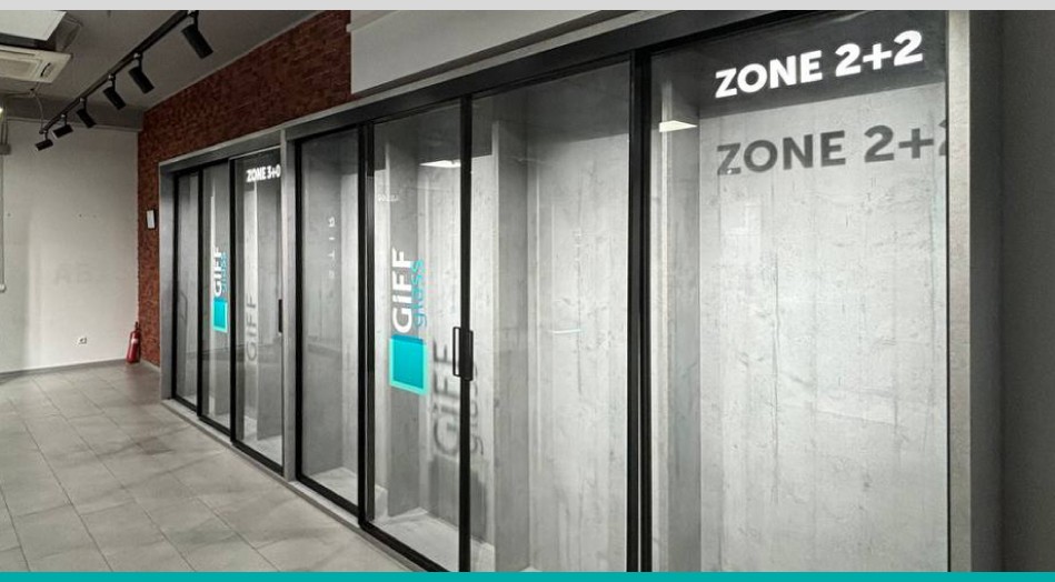 Новые алюминиевые системы для межкомнатных перегородок Giff Glass ZONE