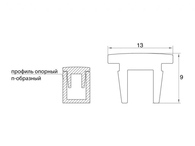 Профиль GIFF №12 алюминиевый L=1000 мм полированный - вид 1