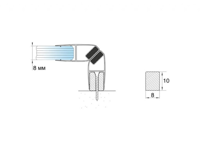 Профиль GIFF №16 алюминиевый L=2000 мм полированный - вид 1