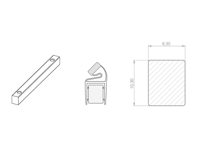 Профиль GIFF №16 алюминиевый L=2000 мм полированный - вид 2