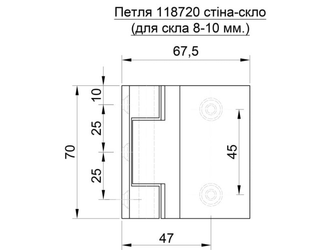 Петля стена-стекло GIFF Glass Premio FERRARA полированный хром - вид 4