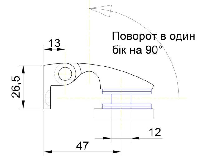 Петля стена-стекло GIFF Glass Premio FERRARA полированный хром - вид 6