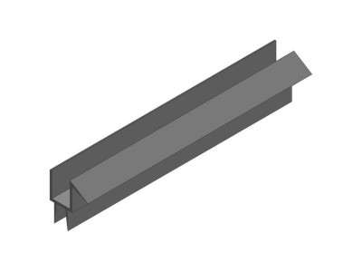 Уплотнитель 90* 8 мм пол-стекло GIFF 206 L=2500 мм черный непрозрачный