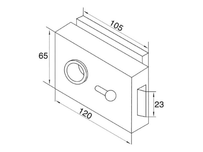 Замок DG-3 с нажимной ручкой и притвором GIFF Glass - вид 1