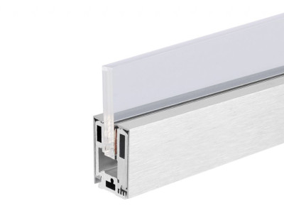 Профиль алюминиевый зажимной 40мм, GIFF GC L=3000 мм (комплект: профиль, 9 клипс, декортивная накладка браш)