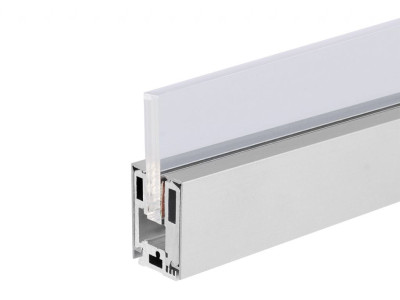 Профиль алюминиевый зажимной 40мм, GIFF GC L=3000 мм (комплект: профиль, 9 клипс, декортивная накладка анод)