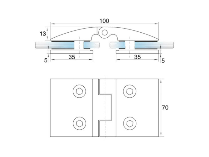 Петля стекло-стекло GIFF Glass Premio FERRARA 135° черный матовый - вид 1