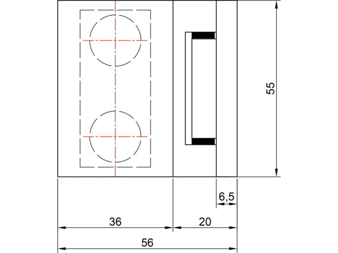 Петля 90* стіна-скло GIFF Glass 8500 чорний матовий - вид 3