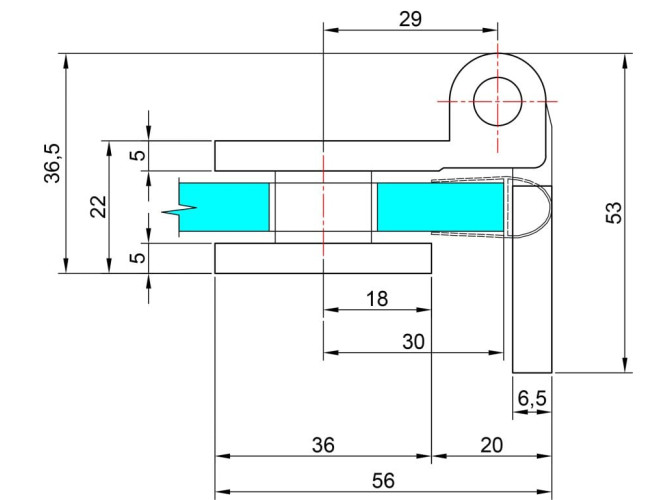Петля 90* стіна-скло GIFF Glass 8500 чорний матовий - вид 4